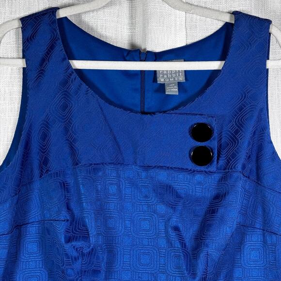 Retro Rabbit Rabbit Rabbit Dress Sz 14W Mod Geometeric Shift - Picture 2 of 8